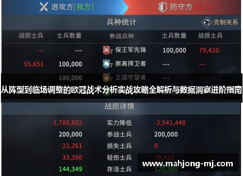 从阵型到临场调整的欧冠战术分析实战攻略全解析与数据洞察进阶指南